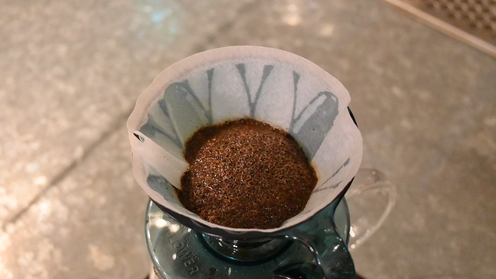 Blooming: the coffee bed swells